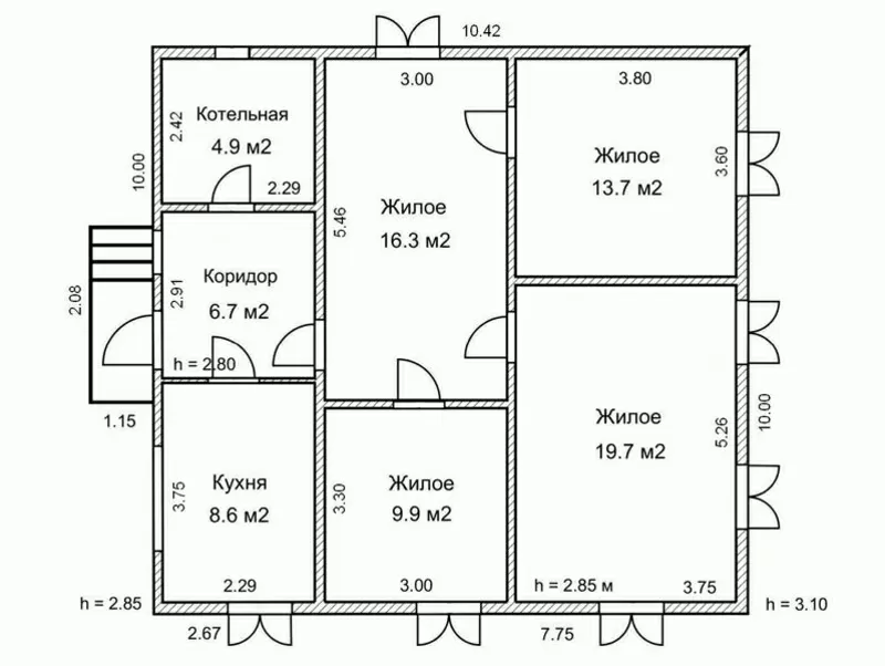 Продается дом,  Молодечно (Минская область),  кирпичный,  ц/газ,  4 жил.ком 2